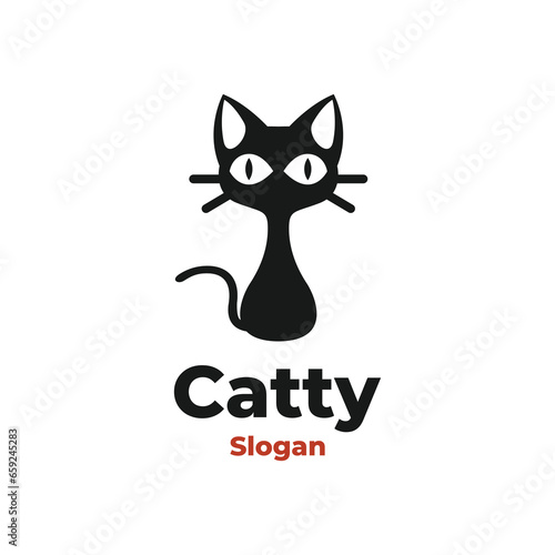 Fototapeta Naklejka Na Ścianę i Meble -  cute cat modern fun logo vector