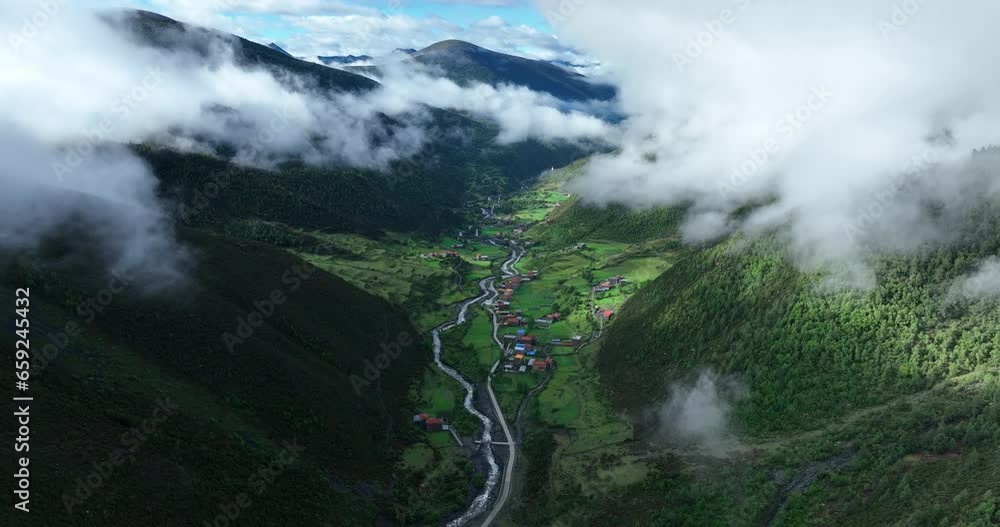 Beautiful forest landscape in Sichuan, China Beautiful forest landscape in Sichuan, China