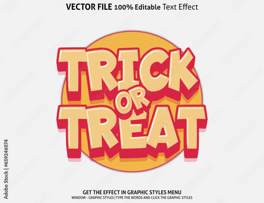 Fototapeta premium Trick Or Treat 3d text effect and editable text effect