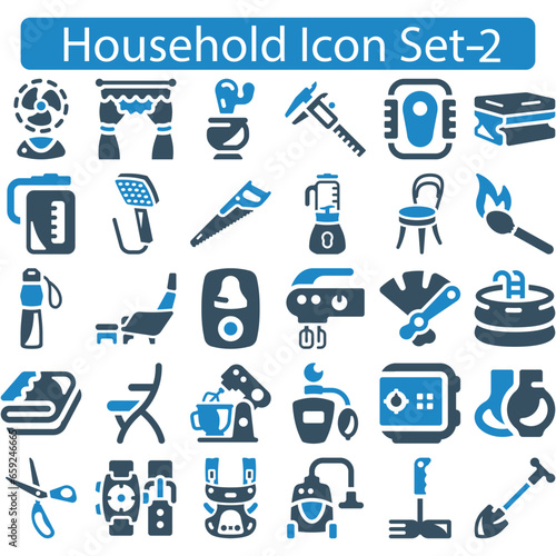  Household icon set vector illustration
