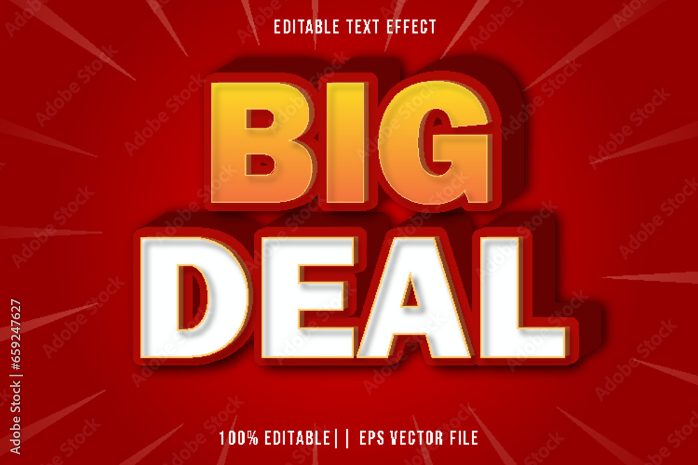 Big Deal Editable Text Effect 3D Gradient Style