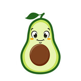 cute avocado smile cartoon vector