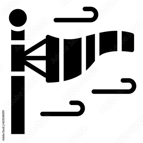 Windsock signal solid glyph icon