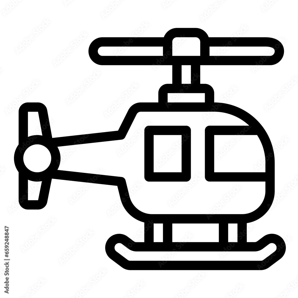 Helicopter outline icon Helicopter outline icon