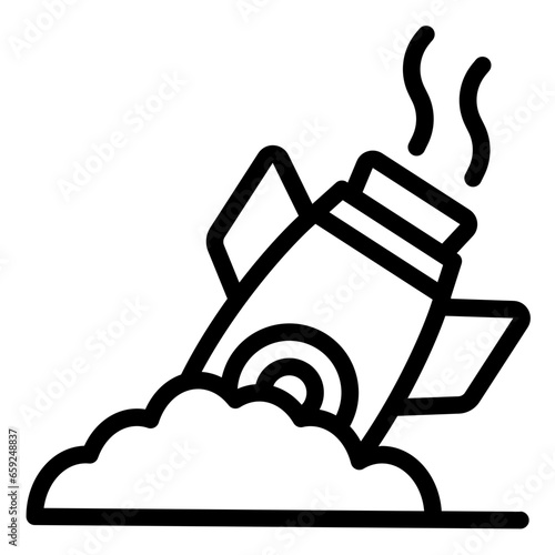 Rocket landing Crash outline icon