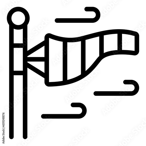 Windsock signal outline icon