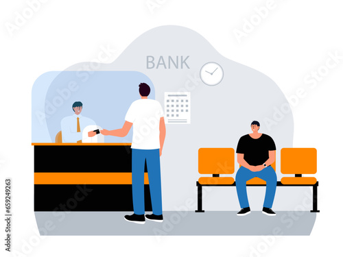 Bank vector illustration. Mobile banking and online payment. Vector flat iliustration