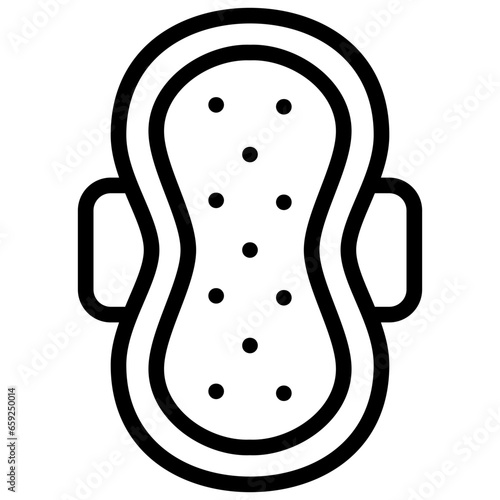 sanitary napkin icon illustration design with outline