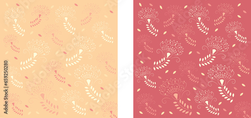 Amazing seamless floral pattern with bright colorful, flowers and leaves on a light yellow background. The elegant the template for fashion prints. Modern floral background. Folk style.