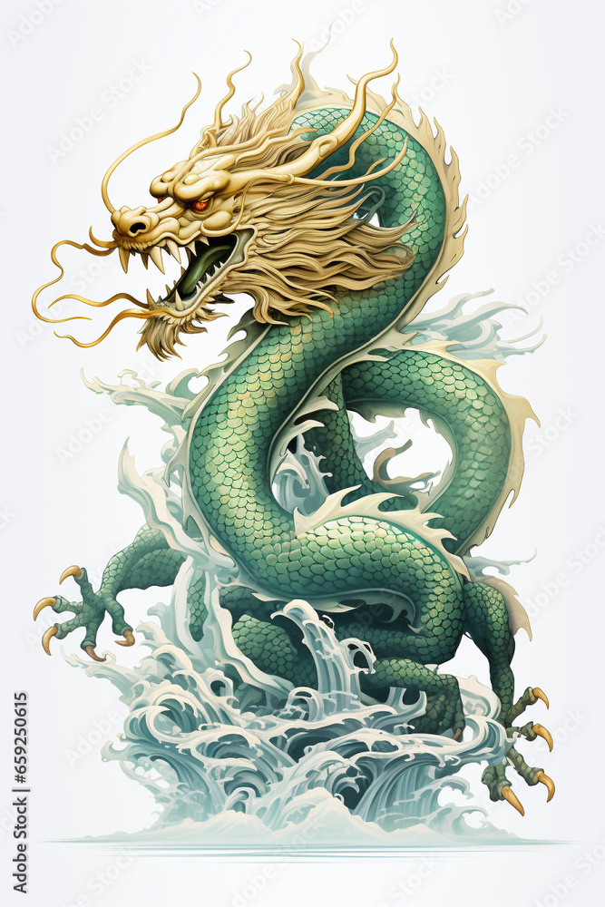 Obraz premium 縦長の東洋の龍