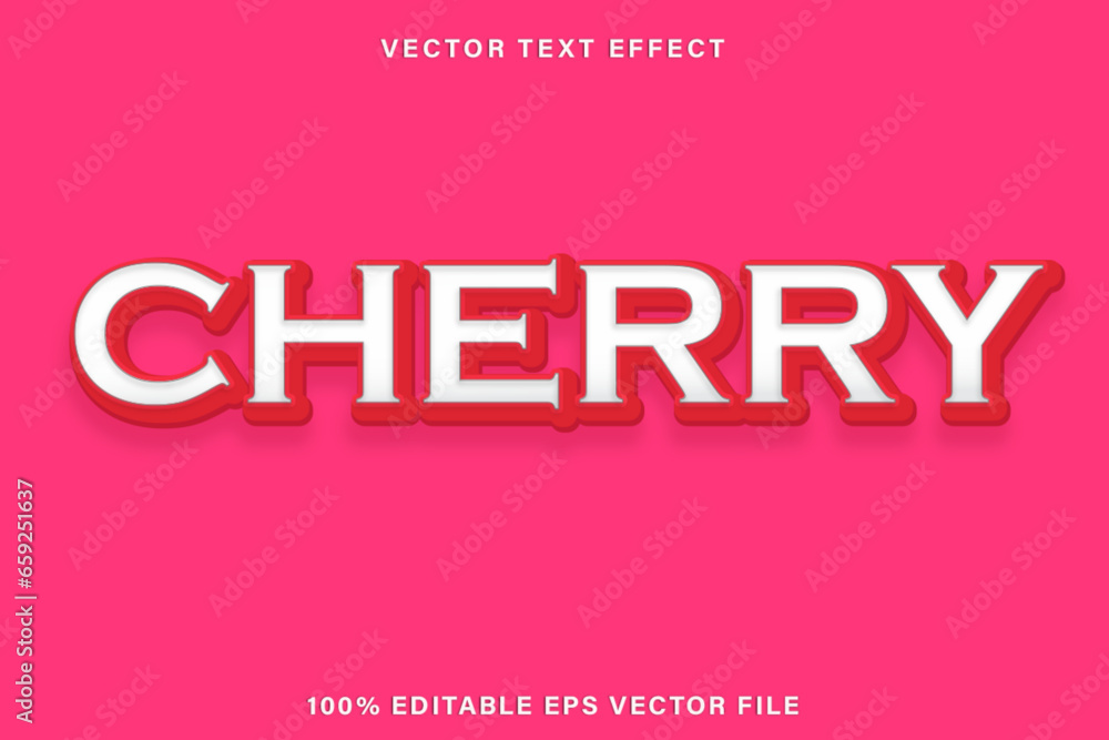 Cherry 3d text effect editable text