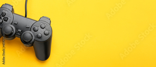 Modern controller on yellow...
