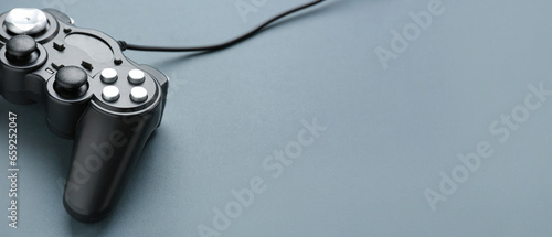 Modern controller on grey b...