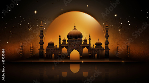 Fantastic Abstract Background with Traditional Ornament Mosque