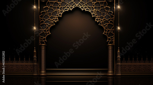 Modern Islamic Floral Frame for Your Design Mosque Background