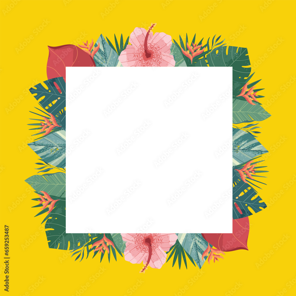 Tropical Leaf Illustration Frame Background Tropical Leaf Illustration Frame Background