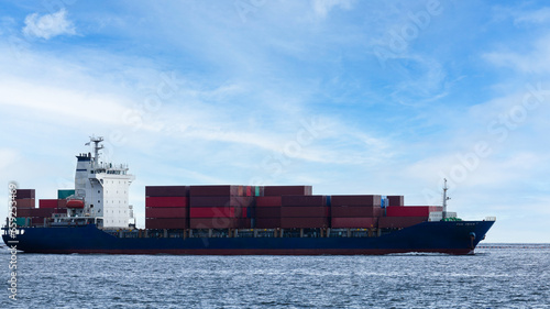 container cargo ship import export global business and industry commercial trade logistic and transportation of international by container cargo ship in sea, container cargo freight shipping, 
