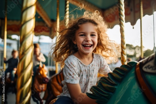 Girl on Fairground Carousel