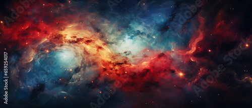 Abstract colorful wallpaper 21:9 , Galaxy design realistic image, AI-generated illustrations of colorful galaxies, supernovas, stars and planets in the universe.