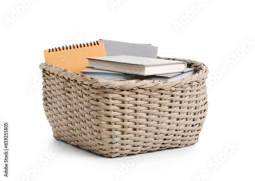 Woven wicker basket filled ...