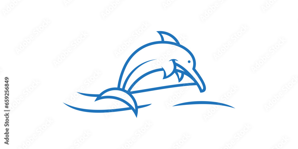 dolphin animal element logo design made with minimalist lines. dolphin animal element logo design made with minimalist lines.
