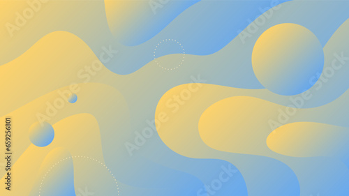 Modern Abstract Background with Waves Fluid Liquid and Blue Orange Gradient Color