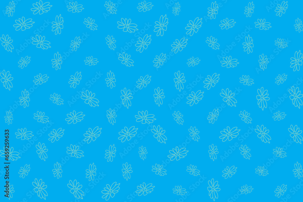 illustration line of flower on blue background. illustration line of flower on blue background.