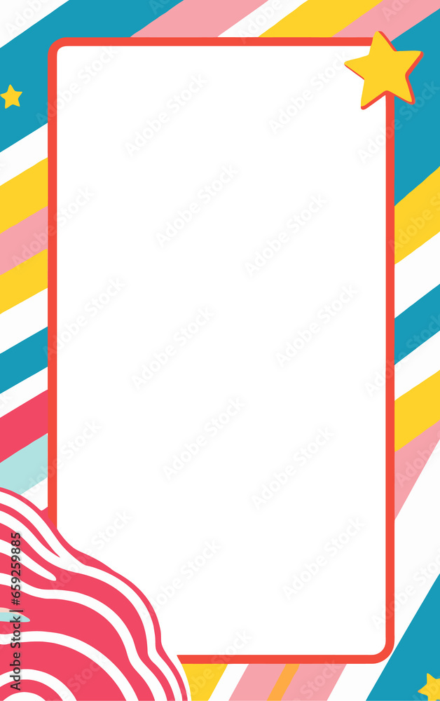 Fototapeta premium Colorful trendy photocard frame border