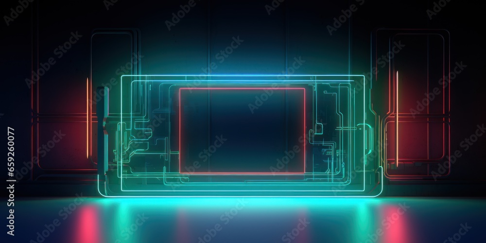 Neon technologies of quantum cybernetics. AI Generation Neon technologies of quantum cybernetics. AI Generation