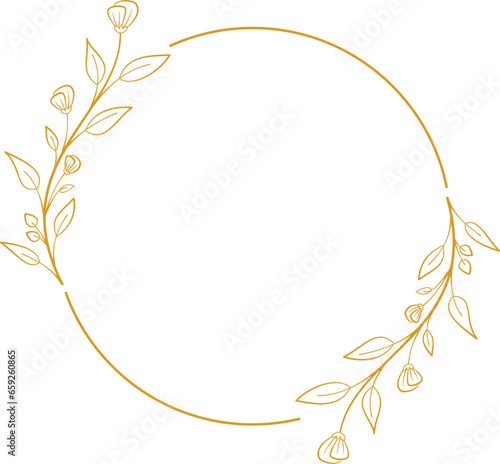 Floral wedding frame border wreath