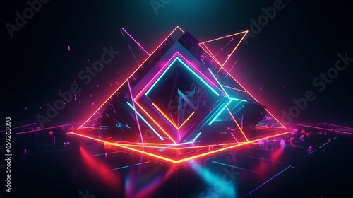 Starry Night: Bright Space Illustrations in Glowing Vector Art, generative AI