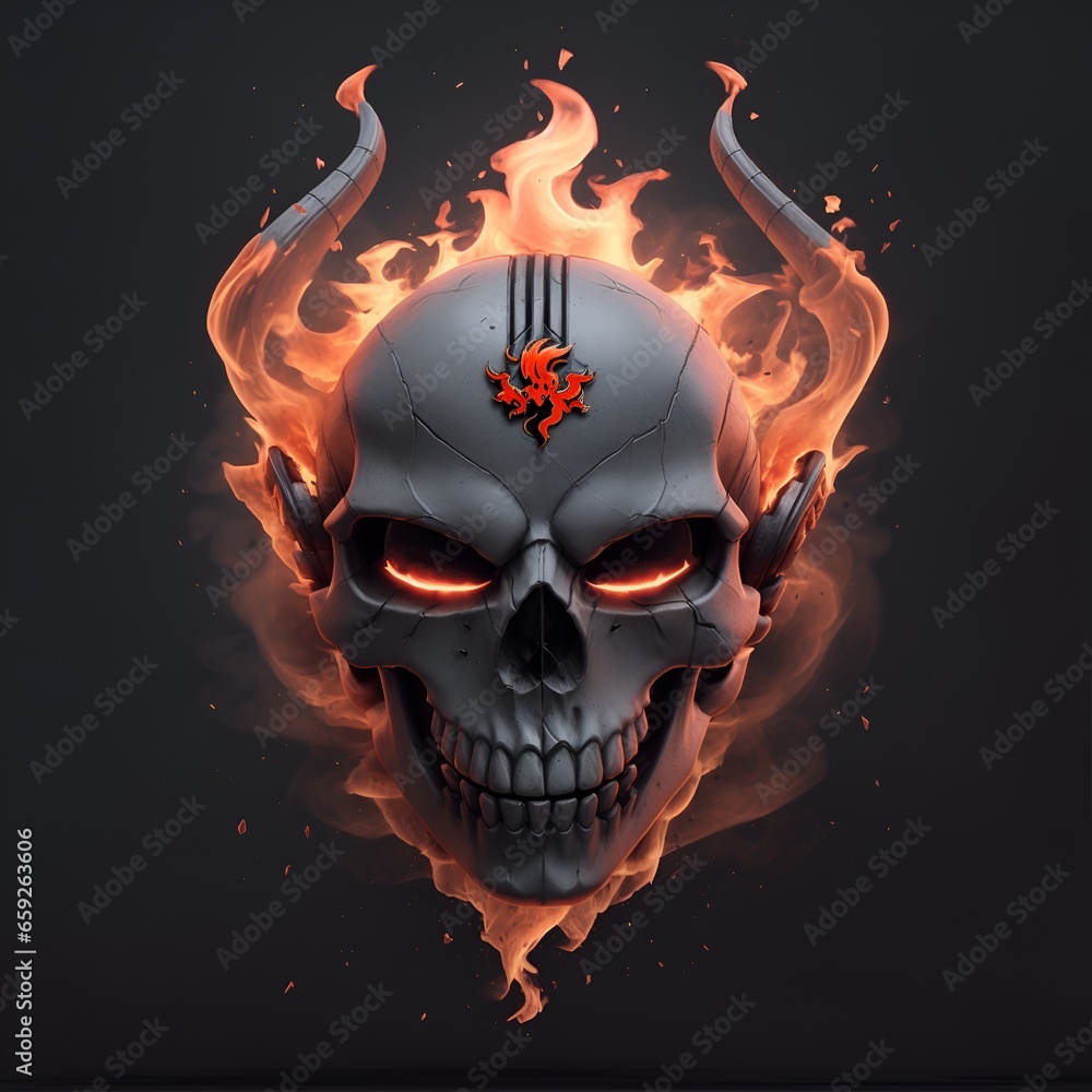 head skull fire mascot and esport gaming logo, AI generated head skull fire mascot and esport gaming logo, AI generated