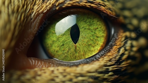 reptile eye with narrow pupil photo