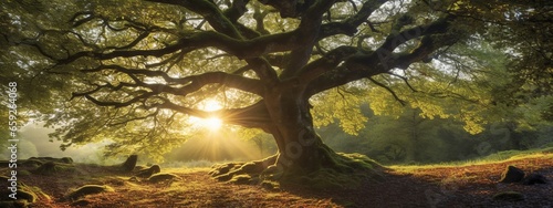 Old oak tree foliage with sunlight © achmad