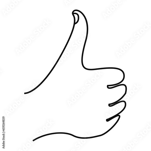 Thumbs Up line art vector design.