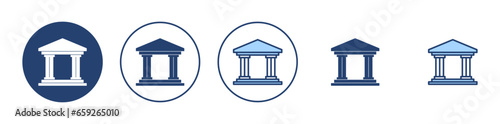 Bank icon vector. Bank sign and symbol, museum, university