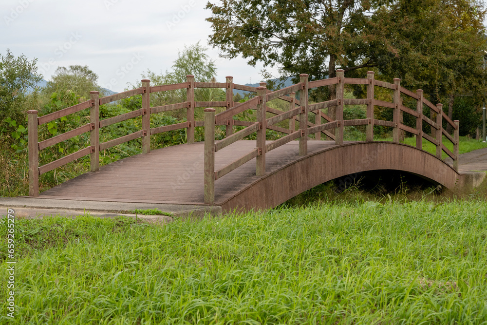 wooden bridge in the park