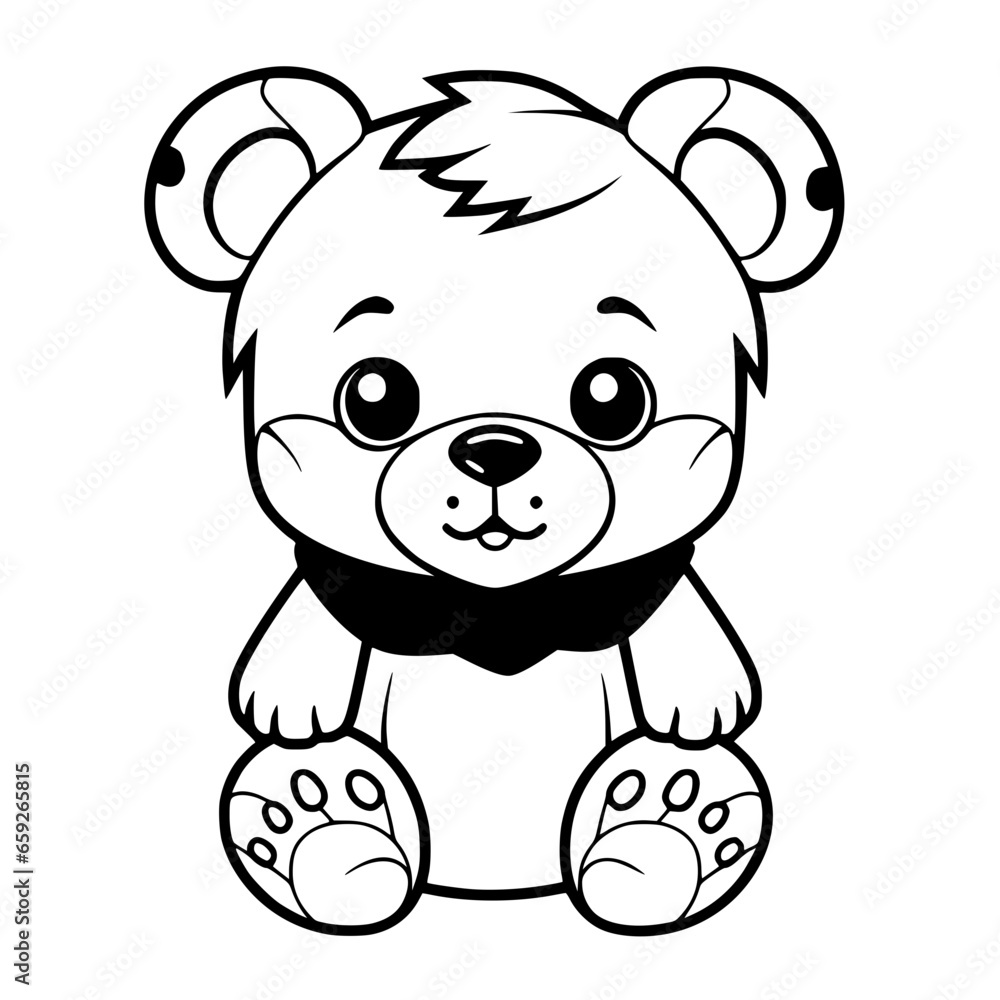 Obraz premium Bear Line Art Animal Illustration Vector Coloring Page