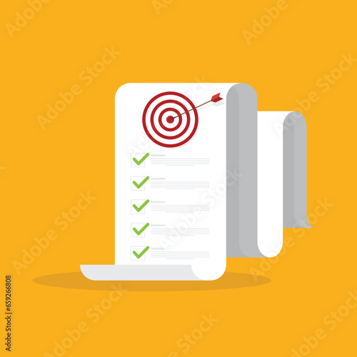 Successful completion of business tasks. Checklist with a business tasks completed.
