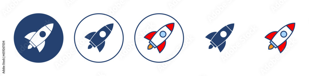 Rocket icon vector. Startup sign and symbol. rocket launcher icon Rocket icon vector. Startup sign and symbol. rocket launcher icon