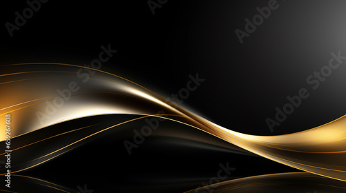 abstract gold wave and black background with luxury golden elements. 3D abstract wave wallpaper. dimensional dark golden and black wave background.