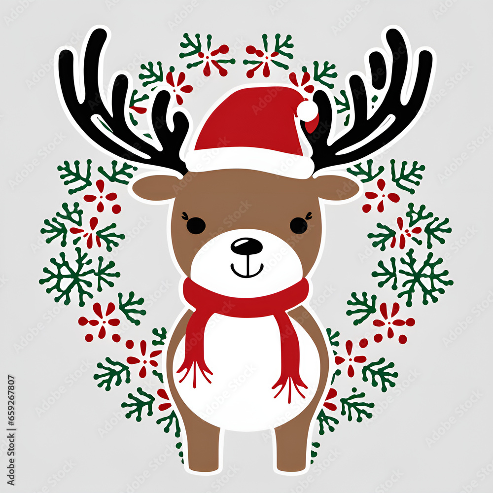 Cute reindeer cartoon for Christmas. Cute reindeer cartoon for Christmas.