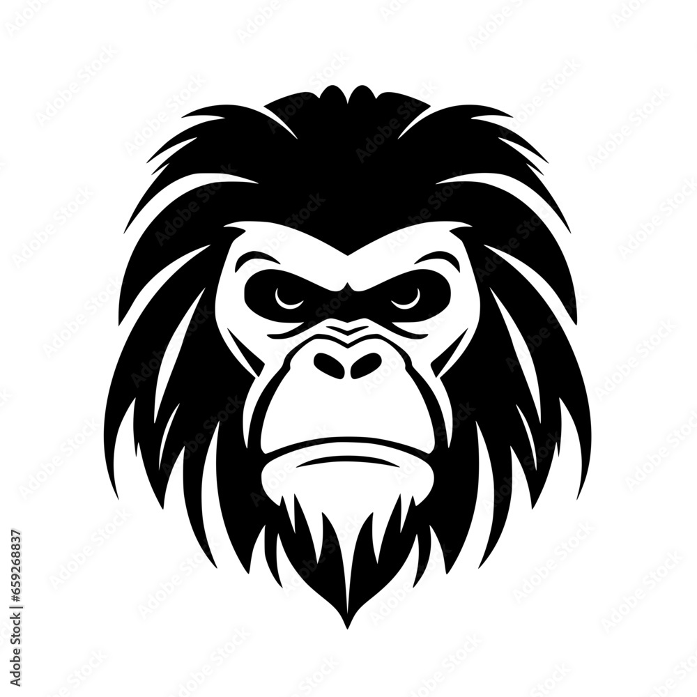 Obraz premium Gorilla Head Abstract Vector Simple Elegant Illustration