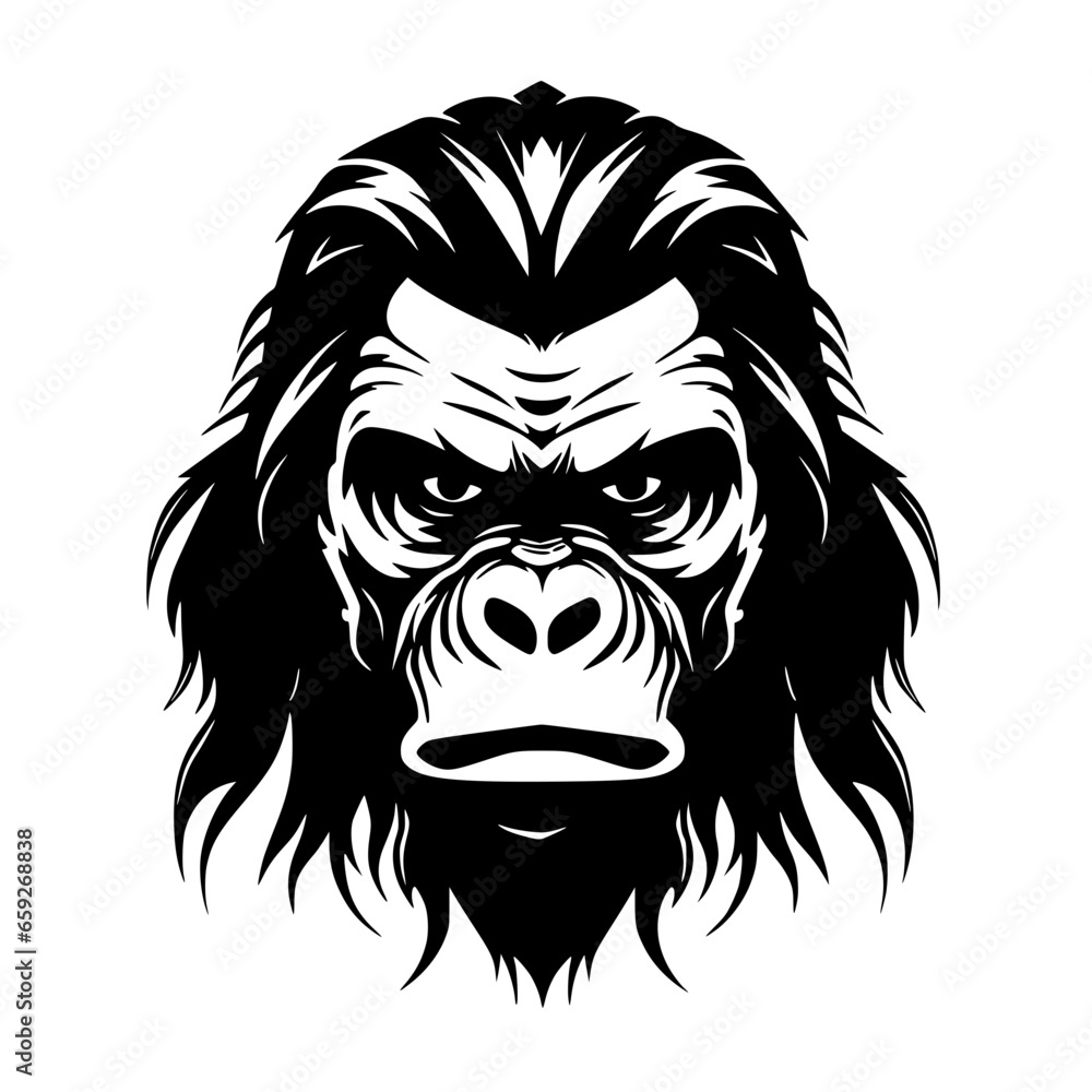 Gorilla Head Abstract Vector Simple Elegant Illustration