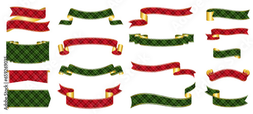 christmas ribbon banner design material
