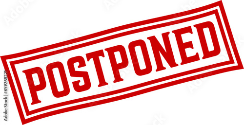 Postponed square grunge stamp, Red label stamp vector