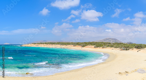 Landscape with Kedros beach, Alyko region, Naxos island, Greece Cyclades