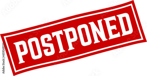 Postponed square grunge stamp, Red label stamp vector