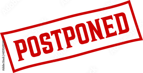 Postponed square grunge stamp, Red label stamp vector