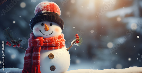 snowman on the snow © saeed